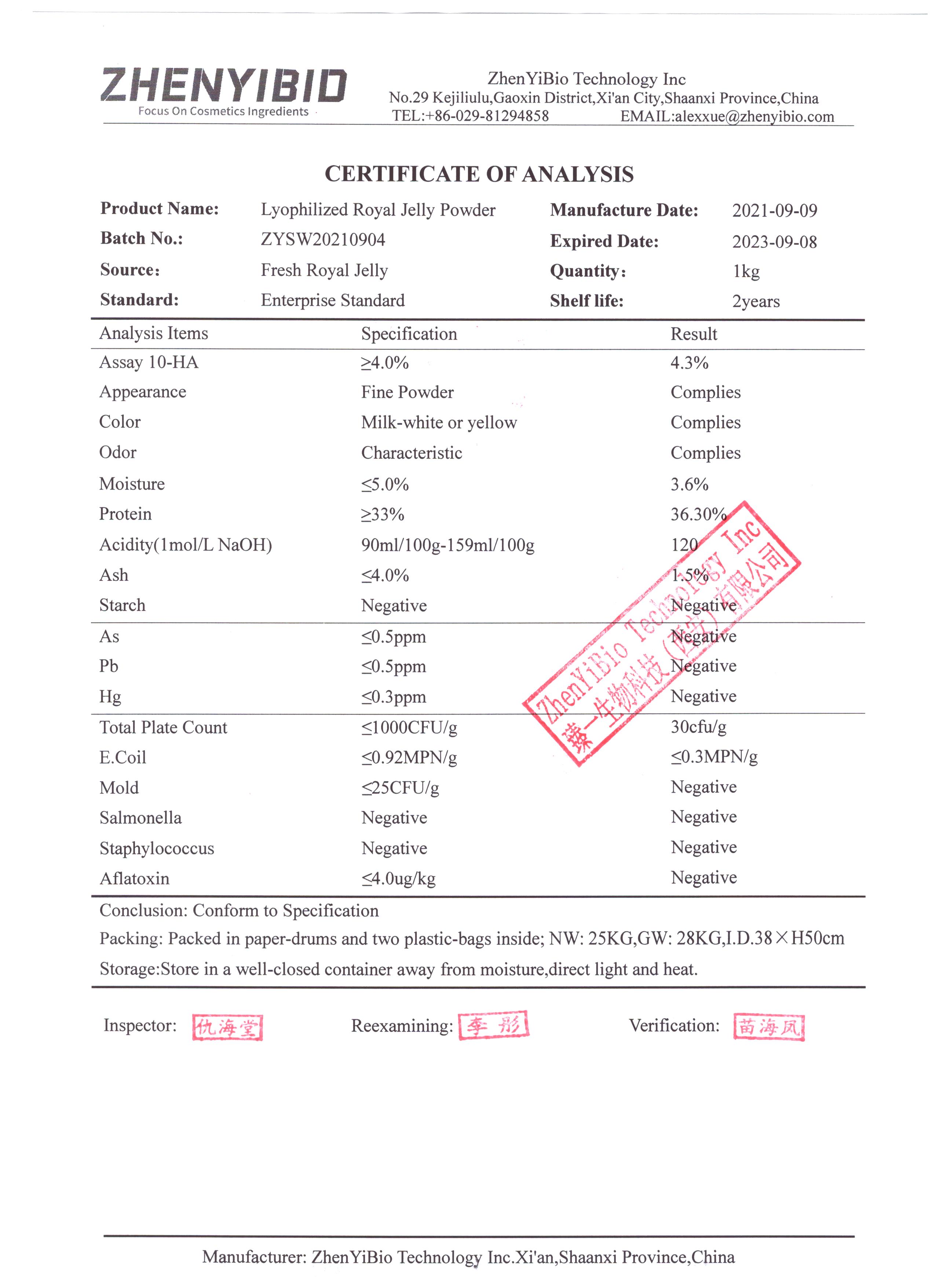 Royal jelly powder-zhenyibio