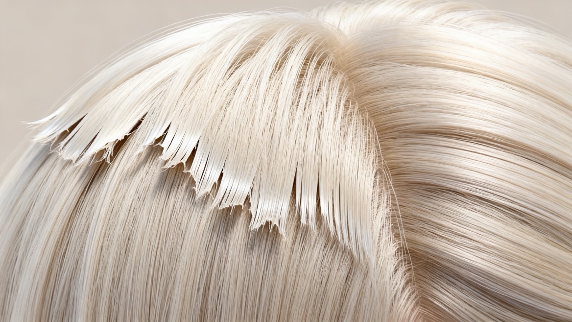 Chemically Treated Hair Cuticle Detail