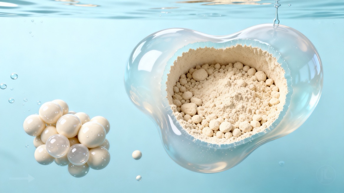 Inside A Hydrated Powder Agglomerate