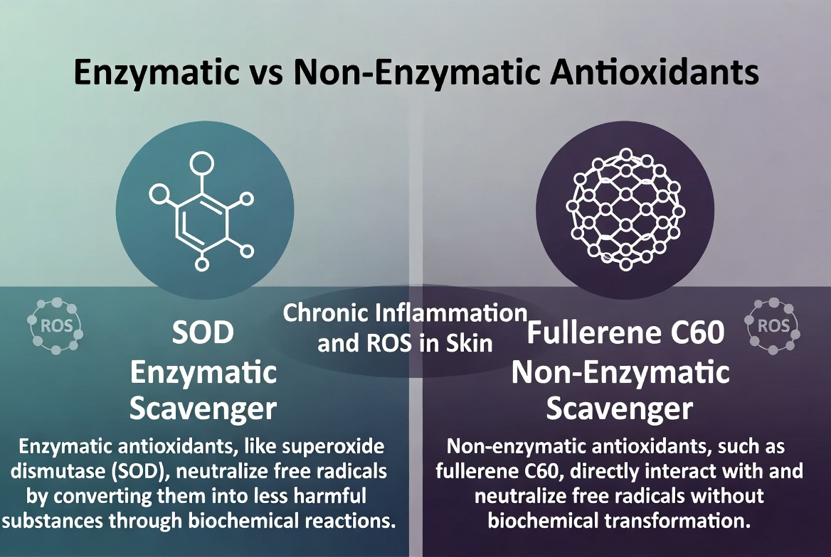 Superoxide Dismutase (SOD) vs. Fullerene C60: Enzymatic vs. Non-Enzymatic Scavengers for Chronic Inflammation Management