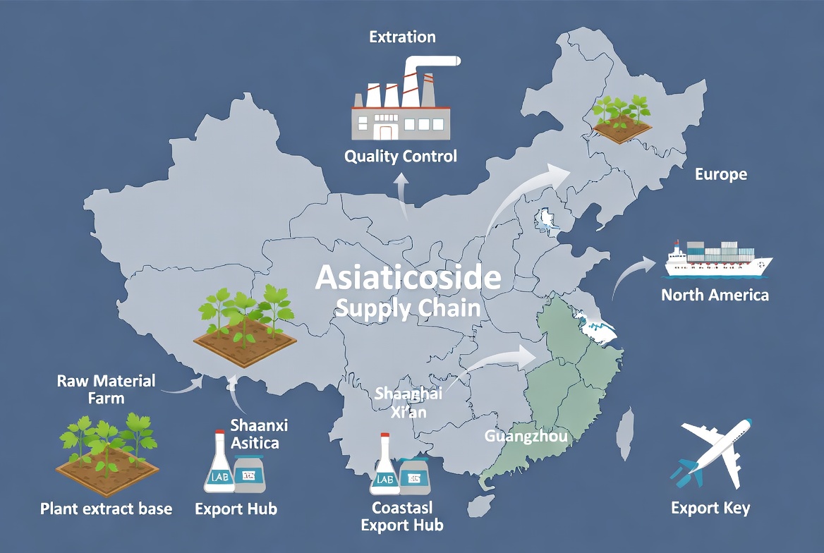 Chinese Asiaticoside Supply Chain Map