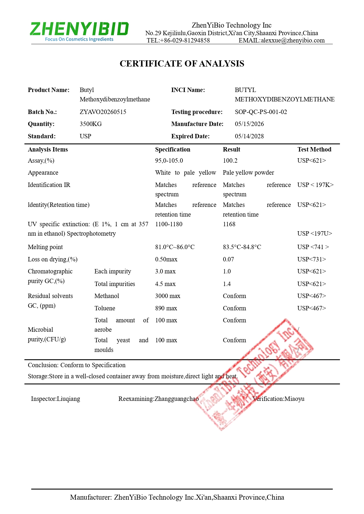 COA of Butyl Methoxydibenzoylmethane_page-0001.jpg